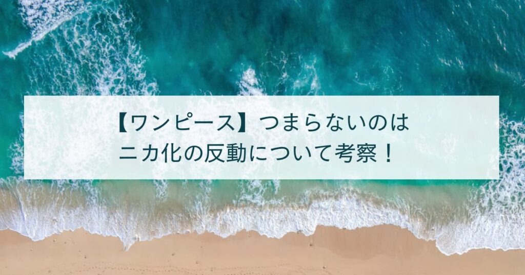 　【ワンピース】つまらないのはニカが原因？ニカ化の反動について考察！